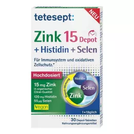 Tetesept Zinc 15 Depot + Histidine + Selenium film-coated tablets, 30 pcs