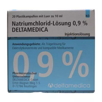 NATRIUMCHLORID-Solution 0.9% Deltamedica Luer Pl., 20X10 ml