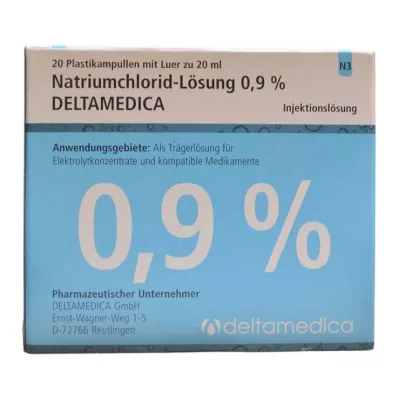 Sodium chloride solution 0.9% Deltamedica Luer Pl., 20X20 ml
