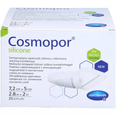 COSMOPOR silicone wound dressing 5x7.2 cm, 25 pcs