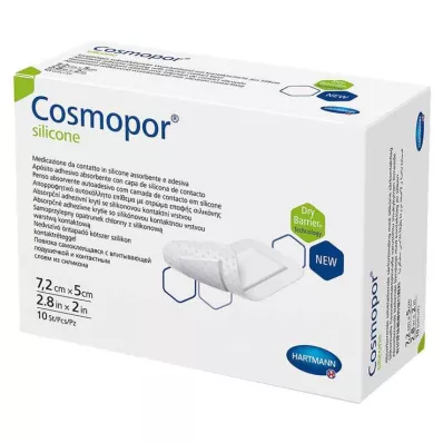 COSMOPOR silicone wound dressing 5x7.2 cm, 10 pcs