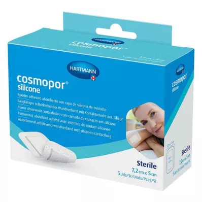 Cosmopor® silicone wound dressing 5x7.2 cm, 5 pcs
