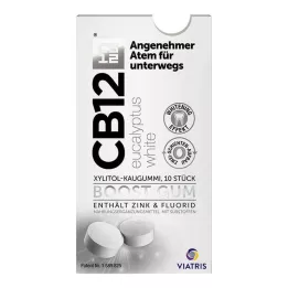 CB12 boost Eucalyptus white chewing gum, 10 pcs