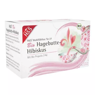 H&S Organic Rosehip-Hibiscus Filter Bag, 20X3.0 g H&S Organic Rosehip-Hibiscus Filter Bag, 20X3.0 g
