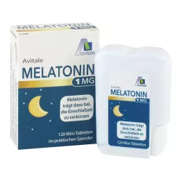 MELATONIN 1 mg mini tablets in dispenser, 120 pcs