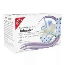 H&amp;S Elderberry with vitamin C and zinc filter sachet, 20X2.5 g