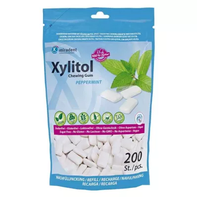 MIRADENT Xylitol dental care chewing gum peppermint, 200 pcs MIRADENT Xylitol dental care chewing gum peppermint, 200 pcs