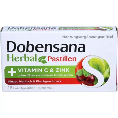 DOBENSANA Herbal Cherry Paste Vit.C &amp; Zinc Pastil., 16 pcs