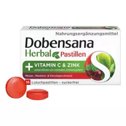 DOBENSANA Herbal Cherry Paste Vit.C &amp; Zinc Pastil., 16 pcs