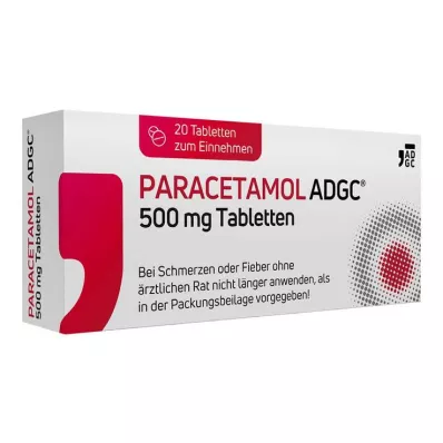 PARACETAMOL ADGC 500 mg tablets, 20 pcs PARACETAMOL ADGC 500 mg tablets, 20 pcs