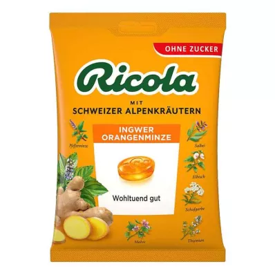 Ricola sugar-free bag of ginger orange mint candies, 75 g