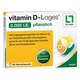 VITAMIN D-LOGES 2,000 I.U. vegetarian soft capsules, 60 pcs