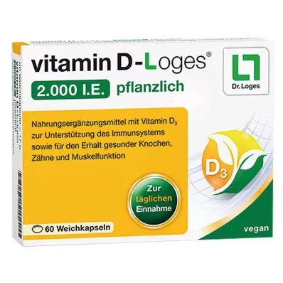 VITAMIN D-LOGES 2,000 I.U. vegetarian soft capsules, 60 pcs