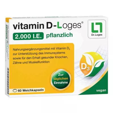 VITAMIN D-LOGES 2,000 I.U. vegetarian soft capsules, 60 pcs