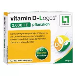 VITAMIN D-LOGES 2,000 I.U. vegetarian soft capsules, 120 pcs