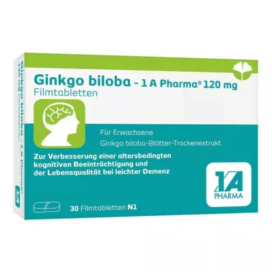 Ginkgo biloba - 1 A Pharma® 120 mg film-coated tablets, 30 pcs