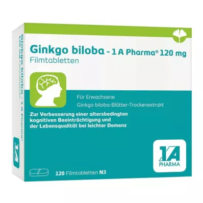 Ginkgo biloba - 1 A Pharma® 120 mg film-coated tablets, 120 pcs