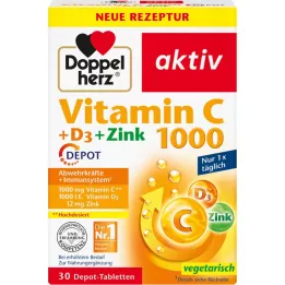 DOPPELHERZ Vitamin C 1000+D3+Zinc Depot Tablets, 30 pcs