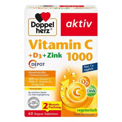 Doppelherz Vitamin C1000 + D3 + Zinc Depot tablets (60 pieces) Doppelherz Vitamin C1000 + D3 + Zinc Depot tablets (60 pieces)