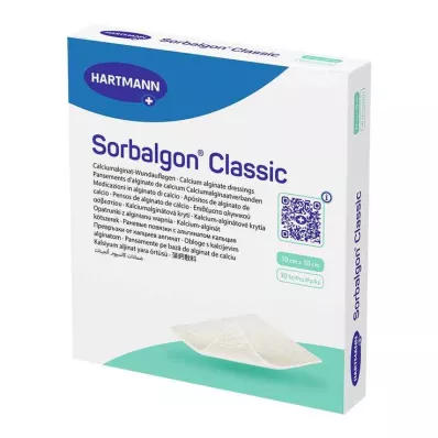 Sorbalgon Classic 10x10 cm calcium alginate compress, 10 pcs Sorbalgon Classic 10x10 cm calcium alginate compress, 10 pcs