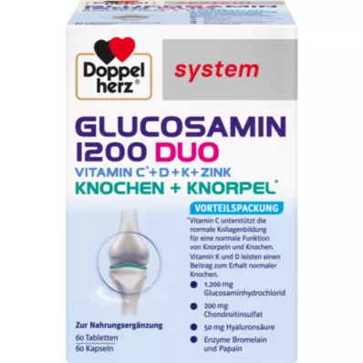 DOPPELHERZ Glucosamine 1200 Duo system Combi pack, 120 pcs