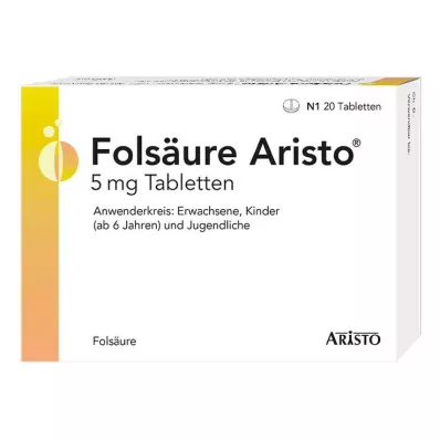 Folic acid Aristo 5 mg tablets, 20 pcs