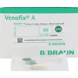 VENOFIX A Venipuncture band 21 G 0.8x19mm 30cm green, 1 pc