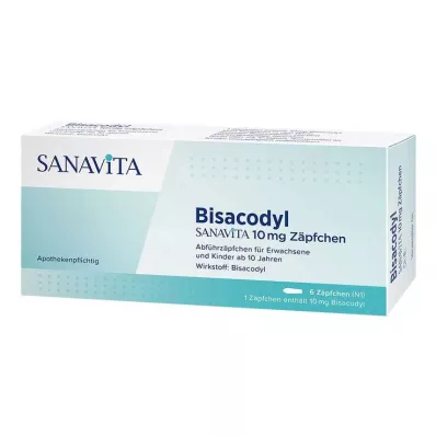 BISACODYL SANAVITA 10 mg suppository, 6 pcs