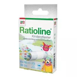 RATIOLINE Childrens plaster, cuttable 6 cmx1 m, 10 pcs