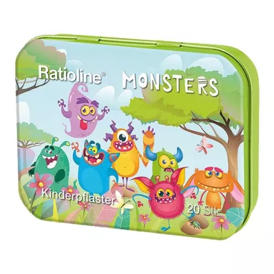 RATIOLINE Childrens plaster strips 3 sizes tin box, 20 pcs