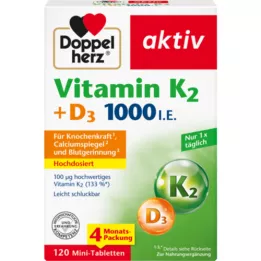 DOPPELHERZ Vitamin K2+D3 1000 I.U. tablets, 120 pcs