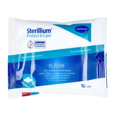 STERILLIUM Protect &amp; Care surface disinfectant wipes, 10 pcs