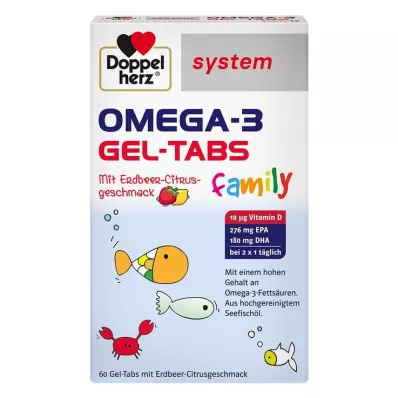 Doppelherz Omega-3 Gel-Tabs family Strawberry Citrus system, 60 pcs Doppelherz Omega-3 Gel-Tabs family Strawberry Citrus system, 60 pcs