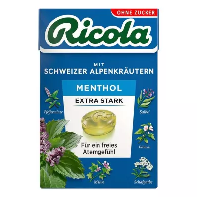 Ricola without sugar box menthol extra strong sweets, 50 g