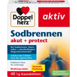 DOPPELHERZ Heartburn acute+protect chewable tablets, 40 pcs