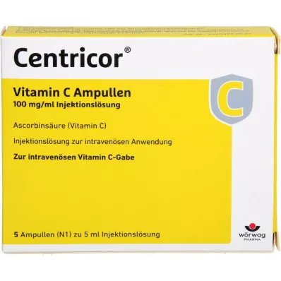 CENTRICOR Vitamin C Ampoules 100 mg/ml Inj. solution, 5X5 ml