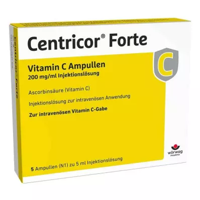 CENTRICOR Forte Vitamin C Amp. 200 mg/ml Inj. solution, 5X5 ml