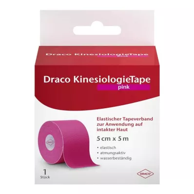Draco kinesiology tape 5 cmx5 m pink, 1 pc Draco kinesiology tape 5 cmx5 m pink, 1 pc