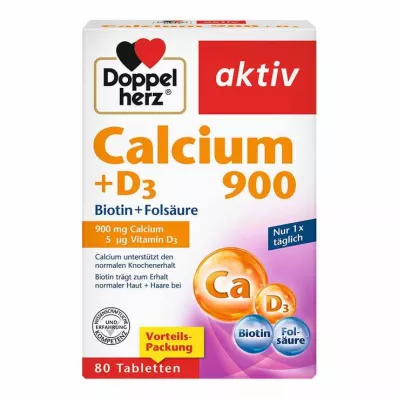 DOPPELHERZ Calcium 900+D3 tablets, 80 pcs DOPPELHERZ Calcium 900+D3 tablets, 80 pcs