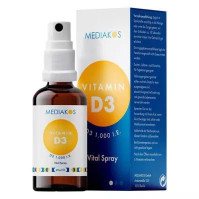 VITAMIN D3 1000 I.U. Mediakos Vital Spray, 20 ml