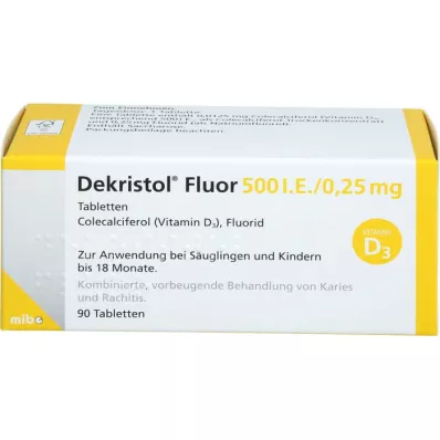 DEKRISTOL Fluorine 500 I.U./0.25 mg tablets, 90 pcs