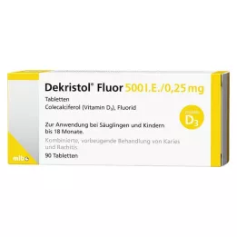 DEKRISTOL Fluorine 500 I.U./0.25 mg tablets, 90 pcs
