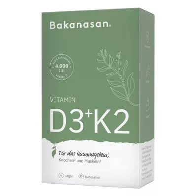 BAKANASAN Vitamin D3+K2 Capsules, 60 Capsules BAKANASAN Vitamin D3+K2 Capsules, 60 Capsules
