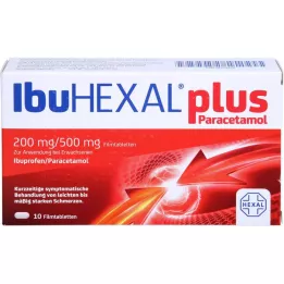 IBUHEXAL plus paracetamol 200 mg/500 mg film-coated tablets, 10 pcs