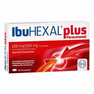 IbuHEXAL plus paracetamol 200 mg/500 mg film-coated tablets, 10 pcs IbuHEXAL plus paracetamol 200 mg/500 mg film-coated tablets, 10 pcs