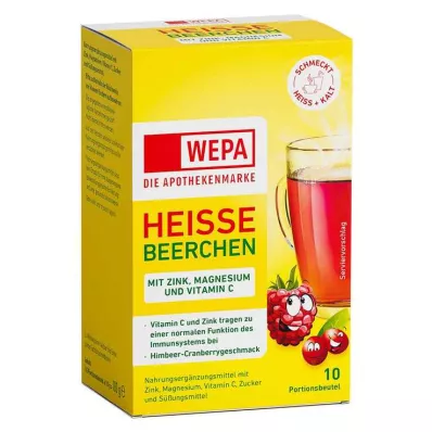Wepa hot berries + vitamin C + zinc + magnesium powder, 10X10 g Wepa hot berries + vitamin C + zinc + magnesium powder, 10X10 g