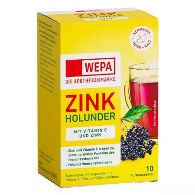 Wepa zinc elderberry + vitamin C + zinc sugar-free powder, 10x10 g Wepa zinc elderberry + vitamin C + zinc sugar-free powder, 10x10 g