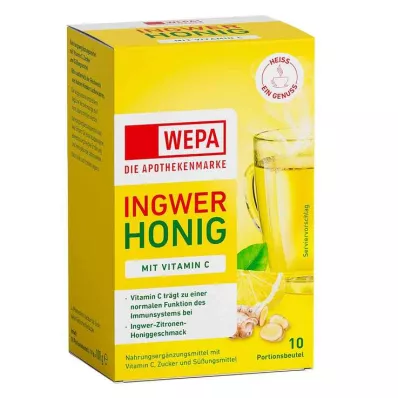 Wepa Ginger + Honey + Vitamin C Powder, 10X10 g