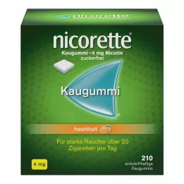 NICORETTE Chewing gum 4 mg freshfruit, 210 pcs