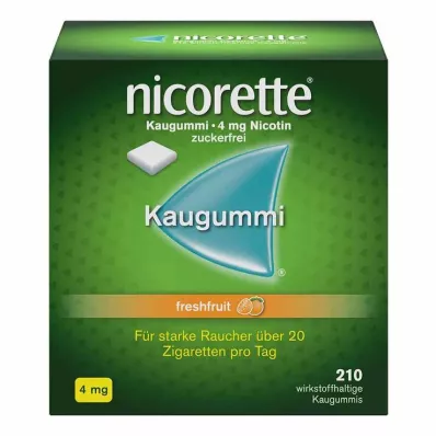 NICORETTE Chewing gum 4 mg freshfruit, 210 pcs NICORETTE Chewing gum 4 mg freshfruit, 210 pcs
